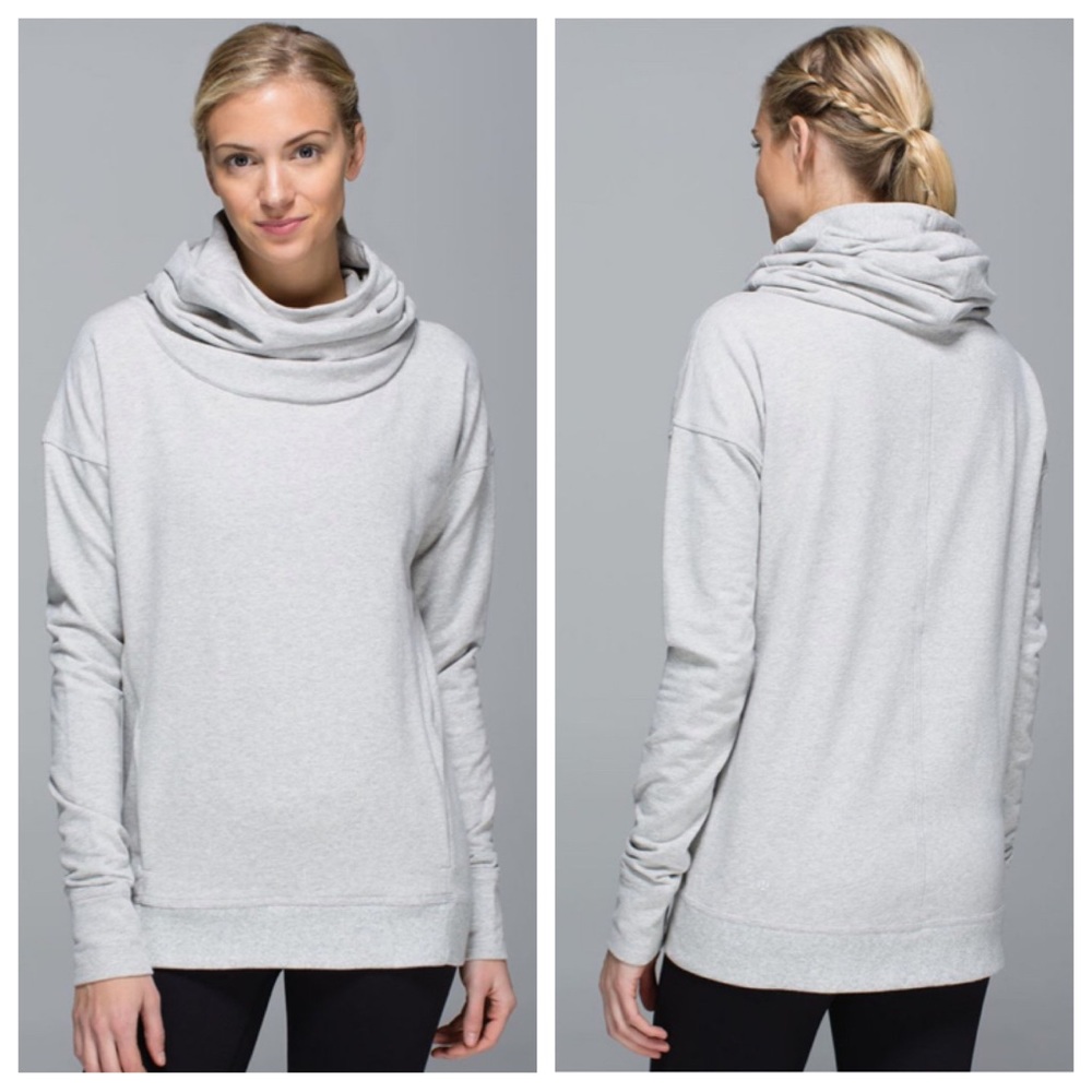 lululemon athletica Light Gray Cozy Funnel Neck Sweater